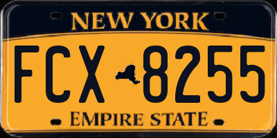 NY license plate FCX8255