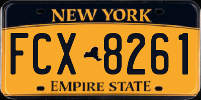 NY license plate FCX8261