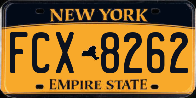 NY license plate FCX8262