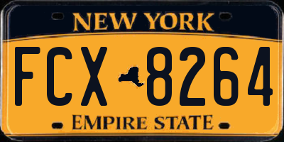 NY license plate FCX8264
