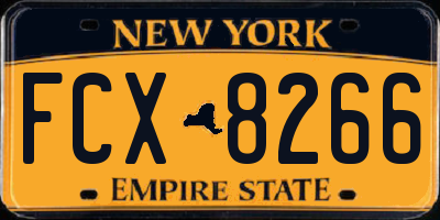 NY license plate FCX8266