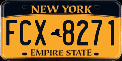 NY license plate FCX8271