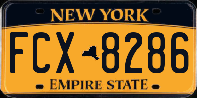 NY license plate FCX8286