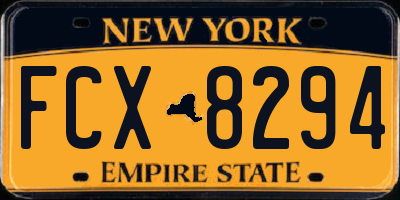 NY license plate FCX8294
