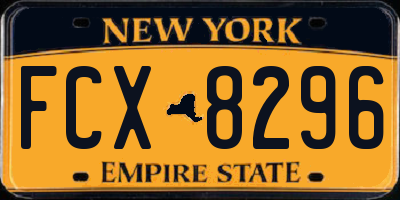 NY license plate FCX8296