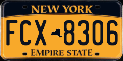 NY license plate FCX8306