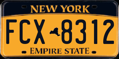 NY license plate FCX8312
