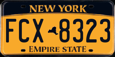 NY license plate FCX8323