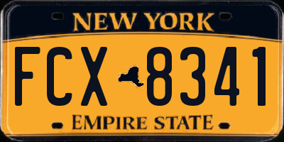 NY license plate FCX8341