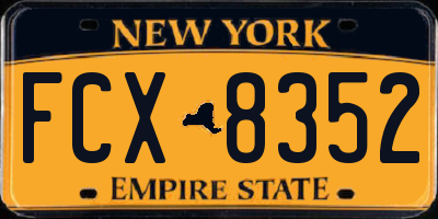 NY license plate FCX8352