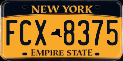 NY license plate FCX8375