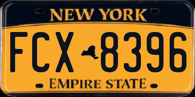 NY license plate FCX8396