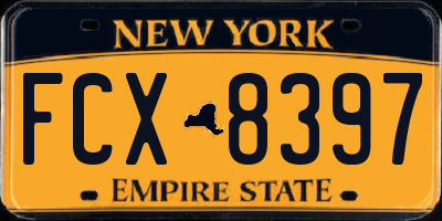 NY license plate FCX8397