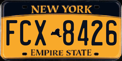 NY license plate FCX8426