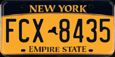 NY license plate FCX8435