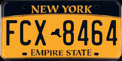 NY license plate FCX8464