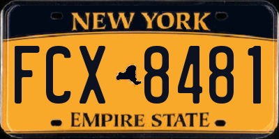 NY license plate FCX8481