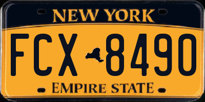 NY license plate FCX8490