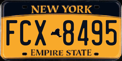 NY license plate FCX8495