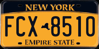 NY license plate FCX8510
