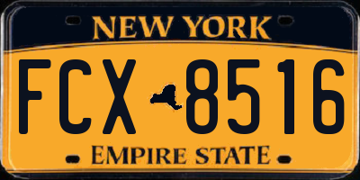 NY license plate FCX8516