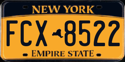 NY license plate FCX8522