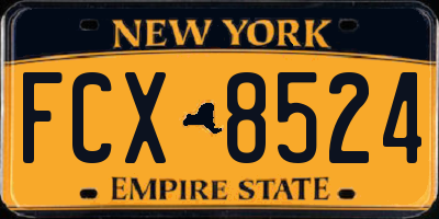 NY license plate FCX8524