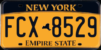 NY license plate FCX8529