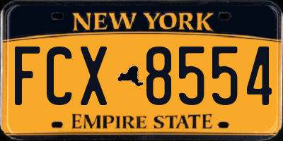 NY license plate FCX8554