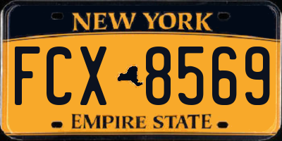 NY license plate FCX8569