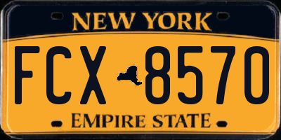 NY license plate FCX8570