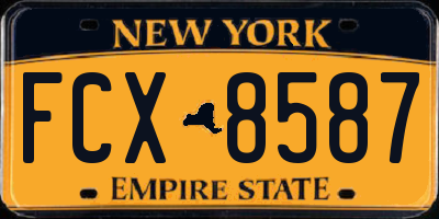 NY license plate FCX8587