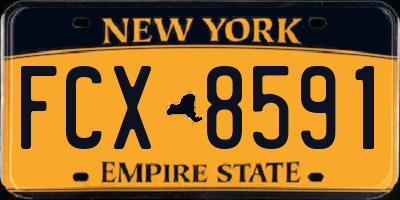 NY license plate FCX8591