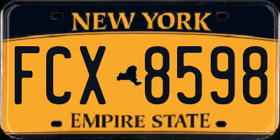 NY license plate FCX8598