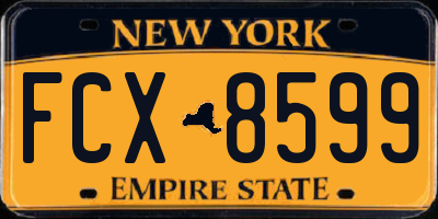 NY license plate FCX8599