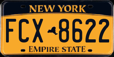 NY license plate FCX8622