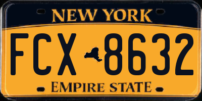 NY license plate FCX8632