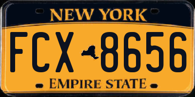 NY license plate FCX8656