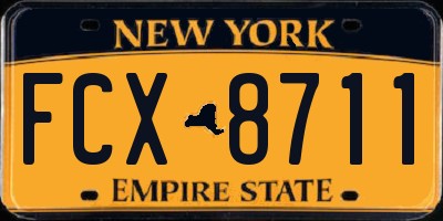 NY license plate FCX8711