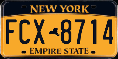 NY license plate FCX8714