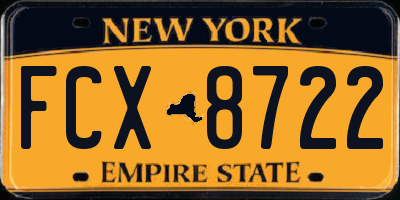 NY license plate FCX8722