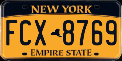 NY license plate FCX8769