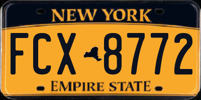 NY license plate FCX8772