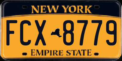 NY license plate FCX8779