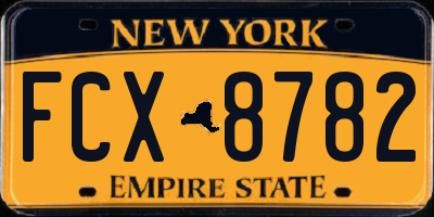 NY license plate FCX8782