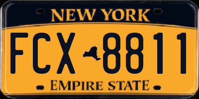 NY license plate FCX8811