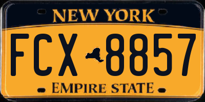 NY license plate FCX8857