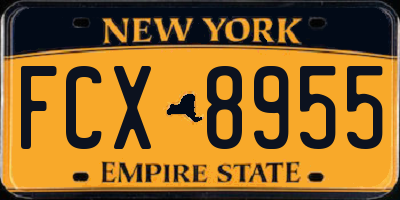 NY license plate FCX8955