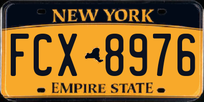 NY license plate FCX8976