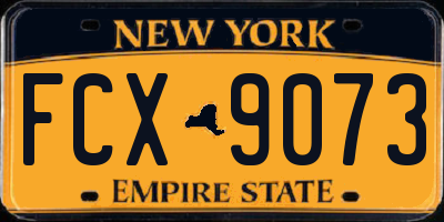 NY license plate FCX9073
